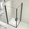 100x100x200cm Schwarze Pendeltür&Drehtür&Eckeinstieg Produktbild-Vorschau 5