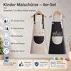 Kinder Malschürze 4er Set, wasserfeste Bastelschürze für Produktbild-Vorschau 3