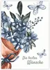 4x Edle Glückwunschkarte mit Aquarell Blumenstrauß und Produktbild-Vorschau 1