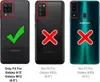Three phone backs are shown side-by-side, with checkmarks and crosses indicating compatibility with specific phone models. Produktbild-Vorschau
