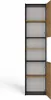 A tall, narrow cabinet with one door open, revealing shelves. Produktbild-Vorschau