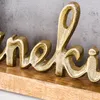 Sterneküche Schriftzug L40cm Metall Gold Mango Holz Produktbild-Vorschau 4