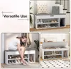 Schuhbank mit Sitzkissen, Schuhtruhe Sitzbank mit Stauraum, Produktbild-Vorschau 5