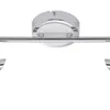 A close-up, studio shot of a chrome and white LED wall and ceiling light fixture. Produktbild-Vorschau