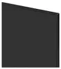 A close-up view of the corner of a black TV screen with a thin black bezel. Produktbild-Vorschau