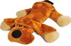 A plush toy dog lying on a white background. Voir les images du produit