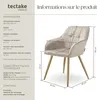 Chaise MARILYN aspect velours capitonné - taupe/or, Lot de Voir les images du produit 6