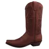Auf dem Bild ist ein brauner Stiefel zu sehen der aus Leder gefertigt ist. Der Stiefel wird von der linken Seite präsentiert und zeigt seine schlanke Form sowie die Schnürung. Produktbild-Vorschau