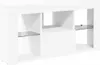 A white TV cabinet with glass shelves. Podgląd zdjęcia produktu