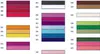 A color swatch chart showing various thread colors with corresponding numbers. Voir les images du produit