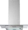 A stainless steel range hood with a glass shelf, shown against a white background. Produktbild-Vorschau