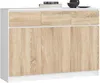Akord Mobile 3 Ante 3 Cassetti Bianco/Rovere Sonoma Anteprima dell’immagine prodotto 1