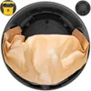 A close-up view of a vacuum cleaner dust bag inside a black vacuum cleaner tank. Anteprima dell’immagine prodotto