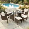 Set di mobili da giardino in polyrattan Tavolo da pranzo Anteprima dell’immagine prodotto 1