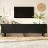 MODFU TV-Schrank Schwarz,Lowboard mit Struktur, modernes Produktbild-Vorschau 3
