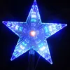 A close-up of a star-shaped Christmas tree topper with blue and white lights. Produktbild-Vorschau
