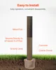 Diagram showing how to install a metal post for a mailbox or similar outdoor fixture. Voir les images du produit