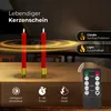 Stabkerzen LED mit Timer ROT 2er indoor mit 6 Stunden Timer Produktbild-Vorschau 2