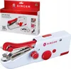 A Singer Stitch Sew Quick handheld sewing machine is shown in its packaging, alongside the actual product. Náhled obrázku produktu