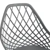 A close-up view of a gray chair's backrest with a lattice design. Náhľad obrázku produktu