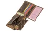An open brown leather wallet with cards and a driver's license inside, against a white background. Produktbild-Vorschau