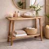 Teak Konsolentisch NIRONA-Plus 100cm recyceltes Massivholz Produktbild-Vorschau 1