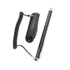 A black stylus pen with a coiled cord and a holder, presented on a white background. Podgląd zdjęcia produktu