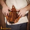 mittelalterliche Ledergürteltasche mit Hornknauf - Braun Produktbild-Vorschau 8