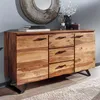 FineBuy Sideboard Sheesham Massivholz 145 cm 2 Türen & 3 Produktbild-Vorschau 1