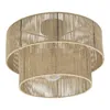 A two-tiered ceiling light fixture made of woven jute material. Produktbild-Vorschau