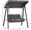 Outsunny Hollywoodschaukel 2-Sitzer Gartenschaukel mit Produktbild-Vorschau 3