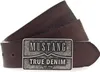 MUSTANG Leder Gürtel Men Leather Belt W115 D. Brown braun Produktbild-Vorschau 1