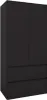 A black wardrobe with two doors and two drawers. Produktbild-Vorschau
