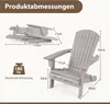 COSTWAY Sedia Adirondack pieghevole, sedia da giardino con Anteprima dell’immagine prodotto 3