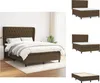 vidaXL Boxspringbett mit Matratze Dunkelbraun 140x190 cm Produktbild-Vorschau 1