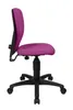 A side view of a purple and black office chair against a white background. Produktbild-Vorschau