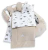 BABYNEST SET 5 tlg. BEIGE Samt Velour/ Igel Braun Baumwolle Nestchen Produktbild-Vorschau