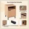 Tavolino notturno COSTWAY, comodino con porta in rattan e Anteprima dell’immagine prodotto 7