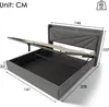 MODFU Boxspringbett Hydraulisches 140 x 200 cm mit USB Typ Produktbild-Vorschau 5