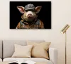 MuchoWow® - Leinwandbilder - Schwein - Porträt - Schwarz - Produktbild-Vorschau 6