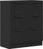 Möbel Sideboard Schwarz Eiche 60x30x70 cm Holzwerkstoff - Produktbild-Vorschau 2