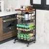 KOMFOTTEU Gemüseregal auf Rollen, Mobiler Obstkorb Metall, Produktbild-Vorschau 5