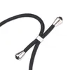 A close-up of a black cord with silver metal accents, likely a phone lanyard or strap. Produktbild-Vorschau