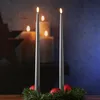 LED Stabkerzen ELLA - Echtwachs - realistische 3D Flamme - H: 38cm - grau - 2 Stück Produktbild-Vorschau
