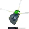 A replacement side brush motor module for an iRobot Roomba vacuum cleaner, shown with a small screwdriver. Produktbild-Vorschau