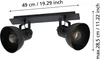 BARNSTAPLE 1 Spot - L47,5 x B9 cm - schwarz - 2X40W exkl. - Produktbild-Vorschau 4