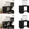 vidaXL Schminktisch Schwarz 95x50x134 cm Massivholz Kiefer Produktbild-Vorschau 1