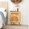 Stolik nocny COSTWAY rattan, szafka nocna z szufladą i Podgląd zdjęcia produktu 2