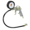 A tire inflator gun with a pressure gauge and hose, isolated on a white background. Produktbild-Vorschau