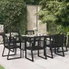 vidaXL 7-tlg. Garten-Essgruppe Schwarz PVC-Rattan Produktbild-Vorschau 2